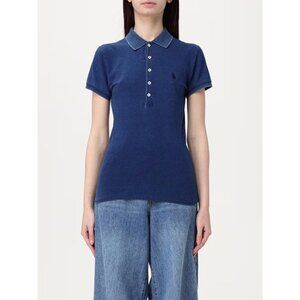 Polo Ralph Lauren Blue Polo Shirt Womens Size Small Slim Fit Iconic Tennis Golf